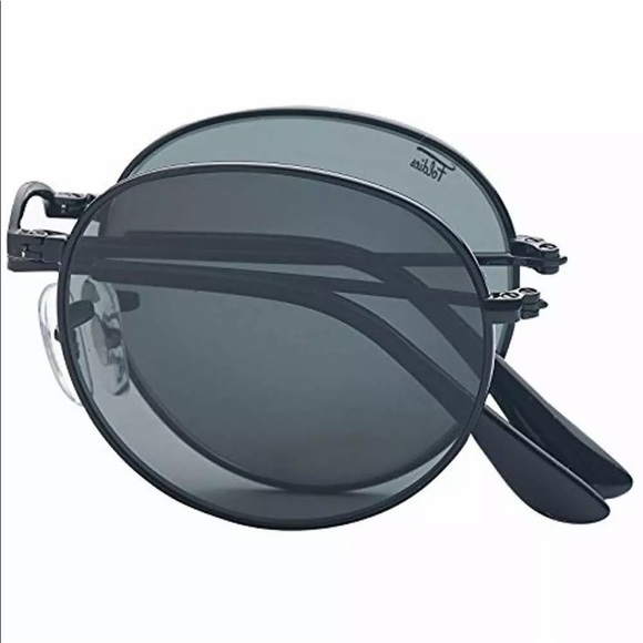 Foldies Black Folding Round Sunglasses Polarized - Picture 1 of 5